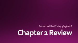 Chapter 2 Review Aims and Objectives vary with