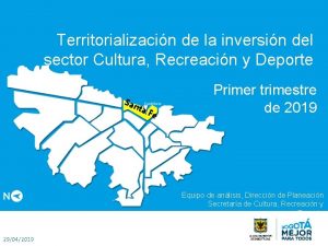 Territorializacin de la inversin del sector Cultura Recreacin