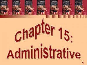 Chapter 15 Administrative Procedures 1 ADMINISTRATIVE PROCEDURES 1