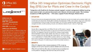 Office 365 Integration Optimizes Electronic Flight Bag EFB