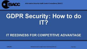 Information Security Audit Control Consultancy ISACC GDPR Security