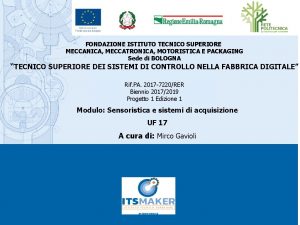 FONDAZIONE ISTITUTO TECNICO SUPERIORE MECCANICA MECCATRONICA MOTORISTICA E