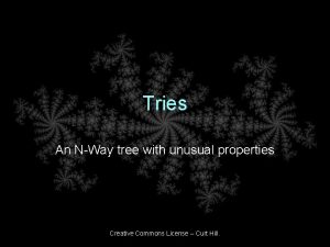 Tries An NWay tree with unusual properties Creative