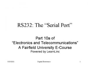 RS 232 The Serial Port Part 10 a
