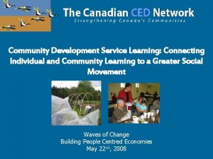 Community Development Service Learning Connecting Individual and Community