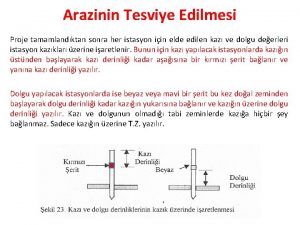 Arazinin Tesviye Edilmesi Proje tamamlandktan sonra her istasyon