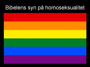 Hvad siger bibelen om homovielser