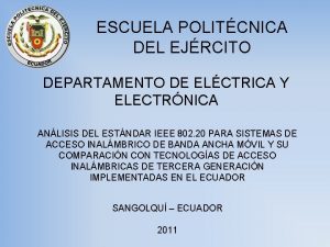 ESCUELA POLITCNICA DEL EJRCITO DEPARTAMENTO DE ELCTRICA Y