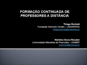 FORMAO CONTINUADA DE PROFESSORES A DIST NCIA Thiago