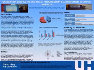 FOUNDATION DEGREE TO BSc Hons PROGRESSION ACHIEVEMENT at