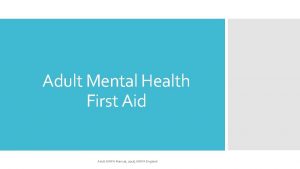Algee mental health first aid uk