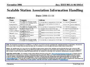 November 2006 doc IEEE 802 11 061842 r