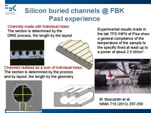 Silicon buried channels FBK Past experience Channels made