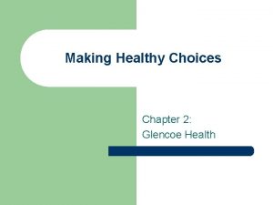 Making Healthy Choices Chapter 2 Glencoe Health Essential