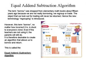 Equal addition algorithm