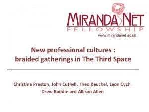 www mirandanet ac uk New professional cultures braided