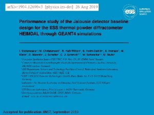 Accepted for publication JINST September 2019 HEIMDALESS Thermal