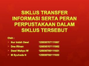 Transfer informasi adalah