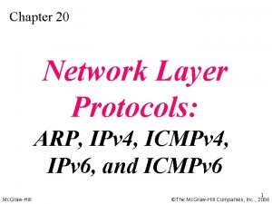 Chapter 20 Network Layer Protocols ARP IPv 4