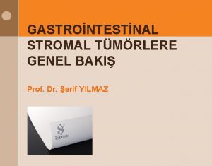 GASTRONTESTNAL STROMAL TMRLERE GENEL BAKI Prof Dr erif