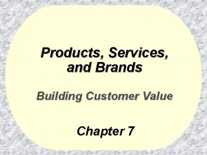 Products Services and Brands Building Customer Value Chapter