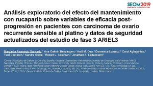 Anlisis exploratorio del efecto del mantenimiento con rucaparib