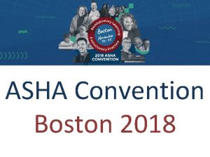 Asha conference 2018 boston