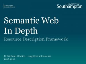 Semantic Web In Depth Resource Description Framework Dr