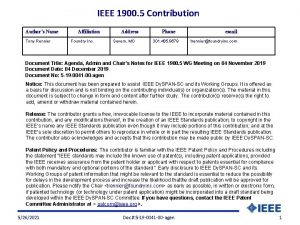 IEEE 1900 5 Contribution Authors Name Tony Rennier