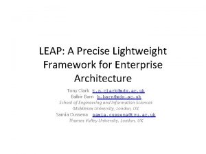 LEAP A Precise Lightweight Framework for Enterprise Architecture