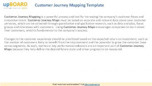 Customer Journey Mapping Template Customer Journey Mapping is