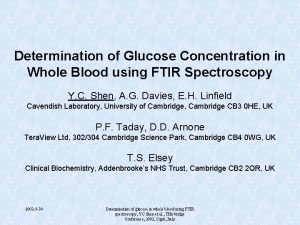 Determination of Glucose Concentration in Whole Blood using