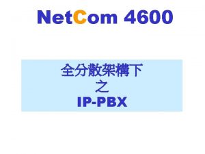 Net Com 4600 IPPBX Net Com 4600 CO