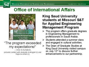 Office of International Affairs King Saud University students