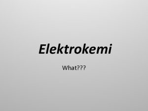 Elektrokemi What Kort kemi repetition Metaller Har en