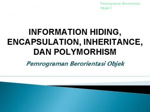 Information hiding adalah