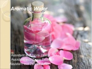 Concentrated aromatic water