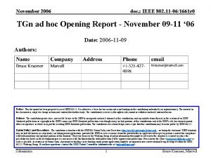 November 2006 doc IEEE 802 11 061661 r