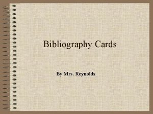 Example of bibliography card