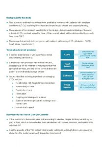 Background to the study This summary outlines key