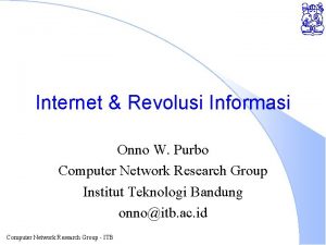 Internet Revolusi Informasi Onno W Purbo Computer Network