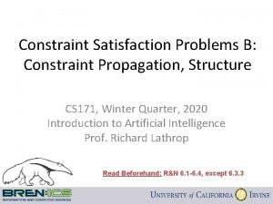 Constraint Satisfaction Problems B Constraint Propagation Structure CS
