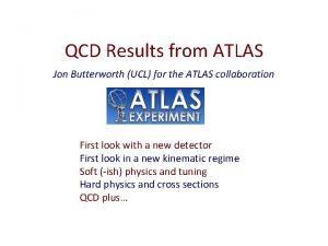 QCD Results from ATLAS Jon Butterworth UCL for