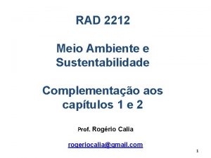 RAD 2212 Meio Ambiente e Sustentabilidade Complementao aos