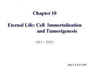 Chapter 10 Eternal Life Cell Immortalization and Tumorigenesis
