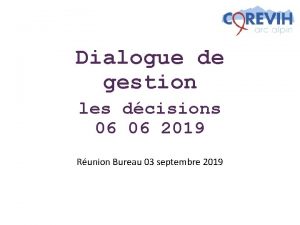 Dialogue de gestion les dcisions 06 06 2019