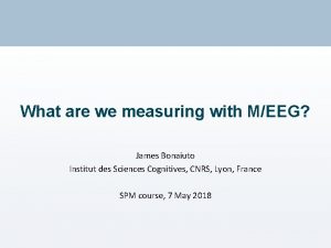 What are we measuring with MEEG James Bonaiuto