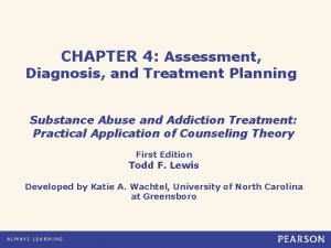 CHAPTER 4 Assessment Diagnosis and Treatment Planning Substance