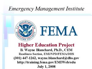 Emergency management institute