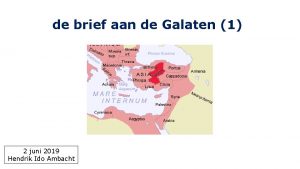 de brief aan de Galaten 1 2 juni